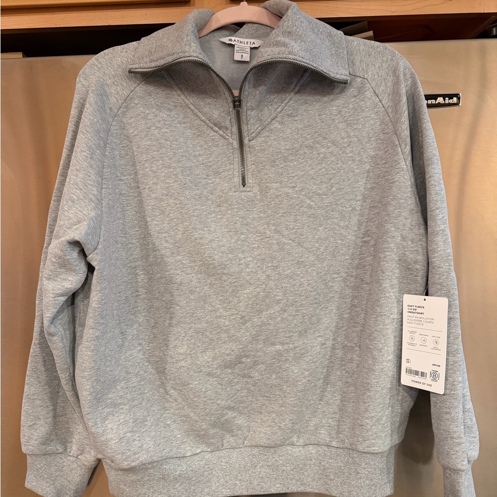 Athleta easy fleece Gray Quarter-Zip Sweatshirt